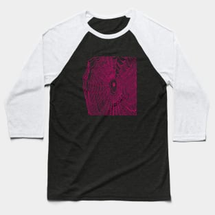 Artistic Halloween Spider Web Cobweb Doodle In Pink Baseball T-Shirt